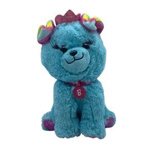 Mattel Barbie Blue Princess Puppy Bean Bag Plush 9" Stuffed Animal Toy Rainbow